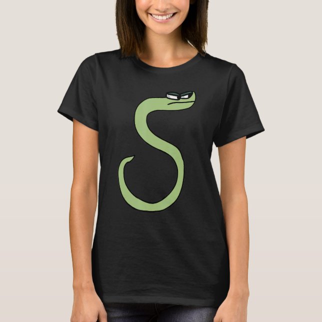 Camiseta Letra Emotiva S Alphabet Lore Para Meninas (Frente)
