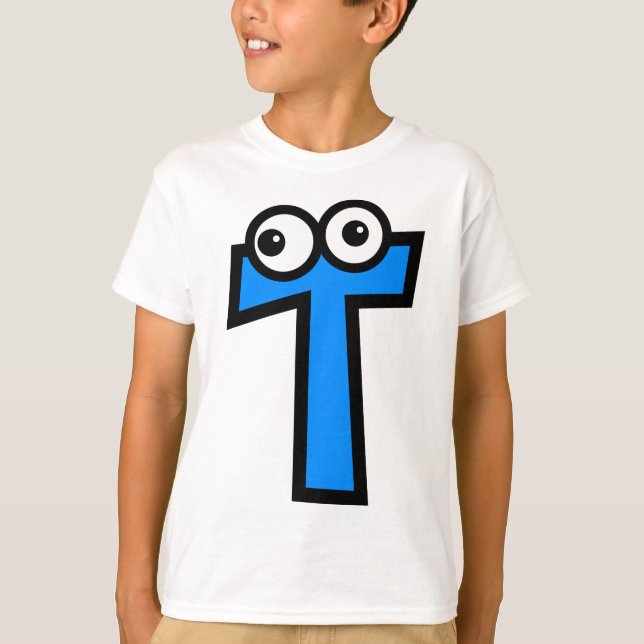 Camiseta Letra engraçada T do monograma (Frente)