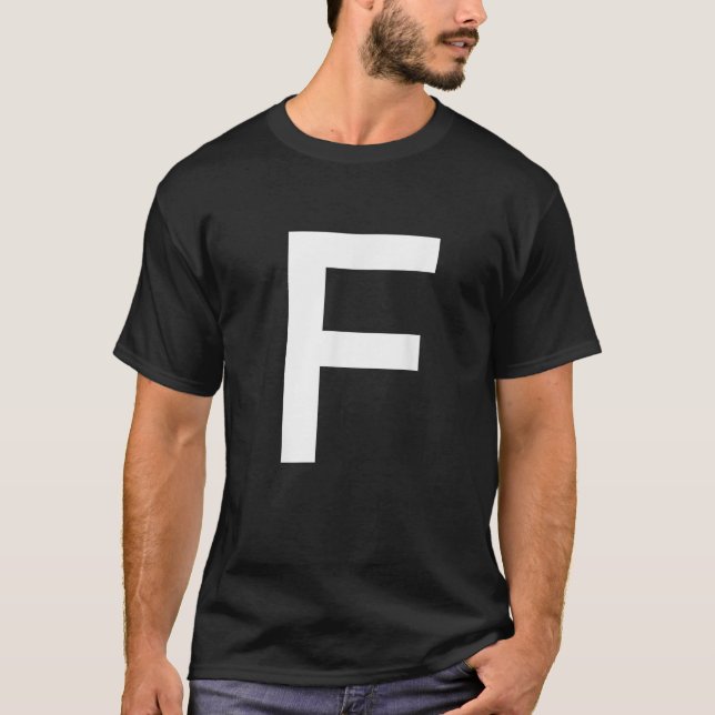 Camiseta Letra F alfabético Monograma inicial (Frente)