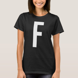 CAMISETA LETRA F ALFABETO MONOGRAMA INICIAL