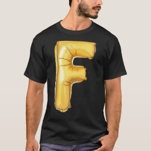 Camiseta Letra F Maiúscula Camuflagem Alfabética Inicial