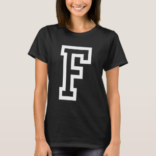 Camiseta Letra F negrito em branco Grande 1