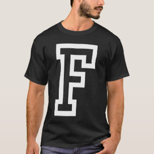 Camiseta Letra F negrito em branco Grande 1