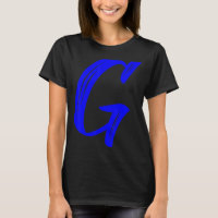 Letra G alfabeto grande azul gráfico inicial
