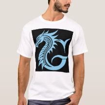 Letra G Estilizada com Dragão, Alfabeto de Dragão,