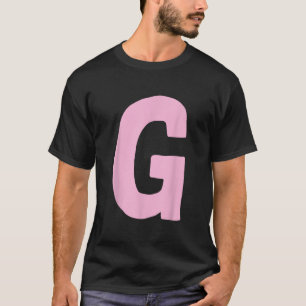 Camiseta Letra G grande e negrito a rosa