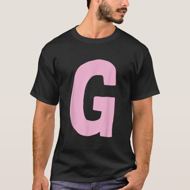Camiseta Letra G grande e negrito a rosa (Frente)