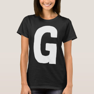 Camiseta Letra G grande e negrito branco