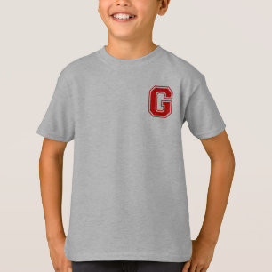 Camiseta Letra G - Nome inicial Alfabeto Monograma