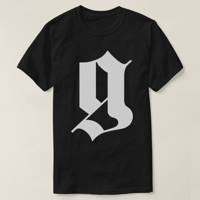 Camiseta letra g para gótica (Frente do Design)