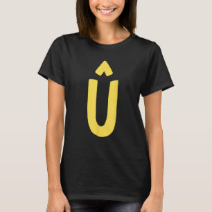 Camiseta Letra grande e negrito em amarelo