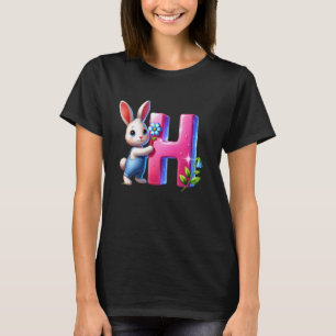 Camiseta Letra H do alfabeto de Páscoa u2013 Ovo engraçado 