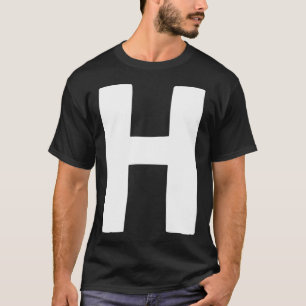Camiseta Letra H grande e negrito branco