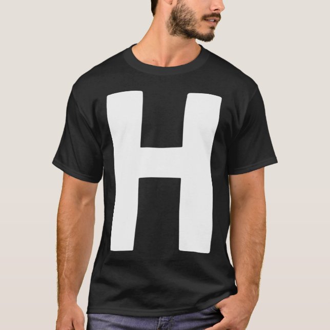 Camiseta Letra H grande e negrito branco (Frente)