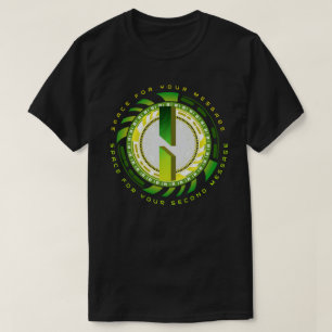 Camiseta Letra I de Tipografia de Tecnologia Futurista Text