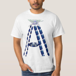 Camiseta Letra Inicial A, Monograma Moderno Na moda Trendên