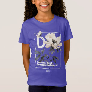 Camiseta Letra Inicial de Monograma Personalizado Branco bo