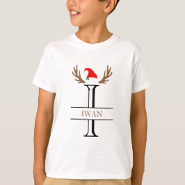 Camiseta Letra Inicial Festiva I Monograma Nome Dividido