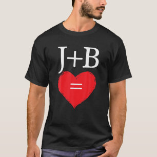 Camiseta Letra inicial J mais B Casais Love Monograma