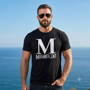 Camiseta Letra Inicial Magnífica Monograma M para os melhor