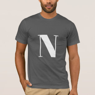 Camiseta Letra inicial   Tendência de Na moda moderna mono