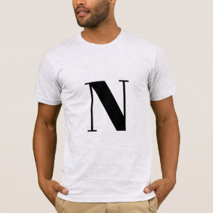 Camiseta Letra inicial   Tendência de Na moda moderna mono
