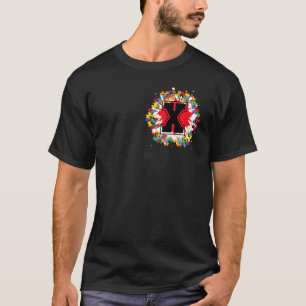 Camiseta Letra Inicial X de Conscientização do Autismo Pers