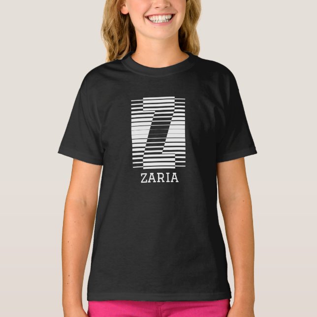 CAMISETA LETRA INICIAL Z - ALFABET NAME Z (Frente)