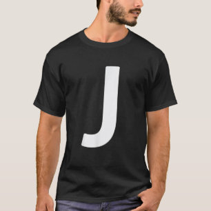 Camiseta letra J alfabeto minúsculo correspondente ao Hallo