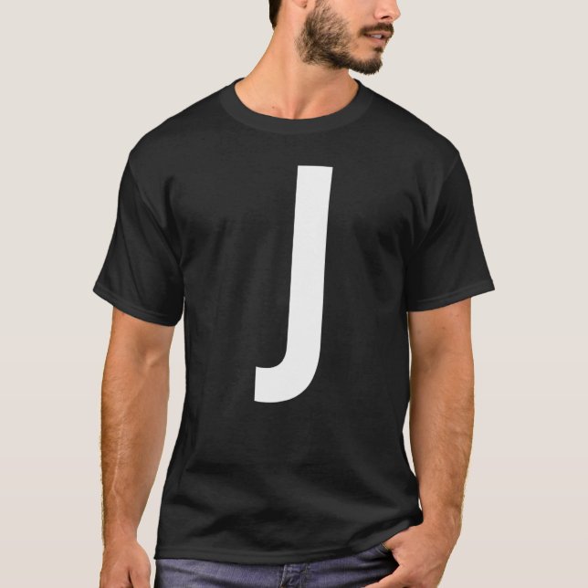 CAMISETA LETRA J ALPHABET MONOGRAM INICIAL (Frente)