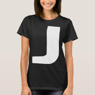 Camiseta Letra J grande e negrito branco