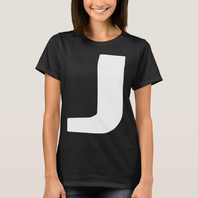 Camiseta Letra J grande e negrito branco (Frente)