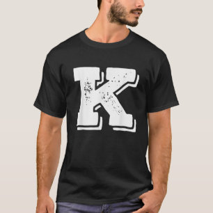 Camiseta Letra K Maiúscula Alphabet College Varsity Monogra