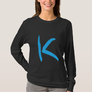 Camiseta Letra K Manuscrita do Alfabeto