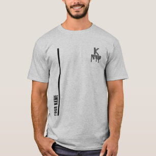 Camiseta Letra K Monograma Nome Personalizado Minimalista