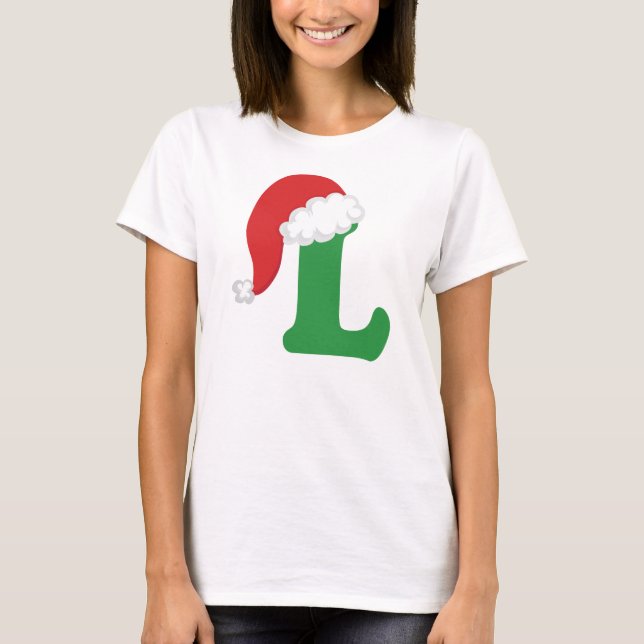Camiseta Letra L alfabeto do Natal (Frente)
