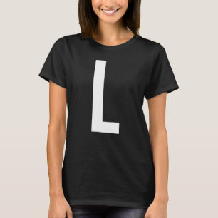 CAMISETA LETRA L ALFABETO MONOGRAMA INICIAL