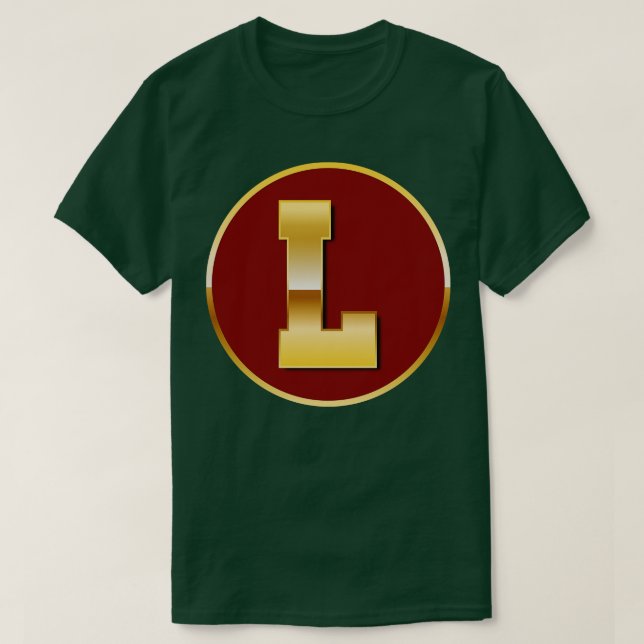 Camiseta Letra L Dourada (Frente do Design)