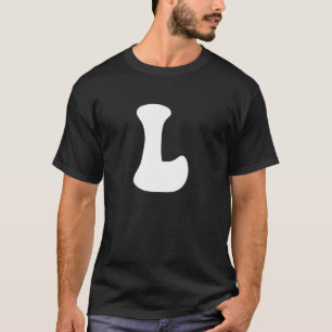 Camiseta Letra L Maiúscula Grupo de Alfabetos Figuras
