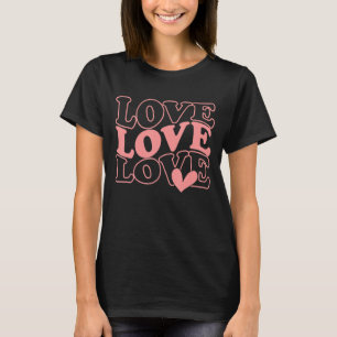 Camiseta Letra Love Heart Feliz dia de os namorados Hello V