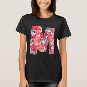 Camiseta Letra M Alphabet Nome Próprio Flor Consonente Gard