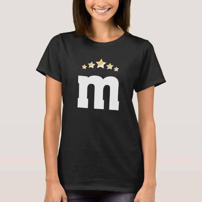 Camiseta Letra m Chocolate Candy Halloween Grupos Cos (Frente)