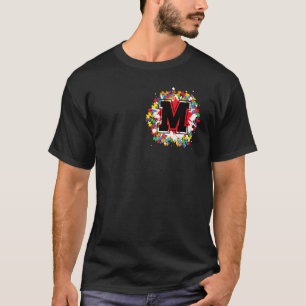 Camiseta Letra M Inicial Personalizada de Conscientização d