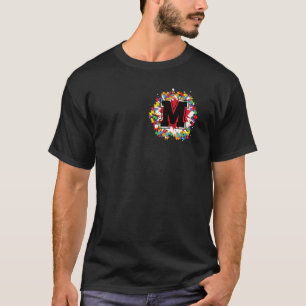 Camiseta Letra M Inicial Personalizada de Conscientização d