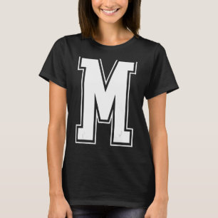Camiseta Letra M Maiúscula Alfabet Inicial Mon