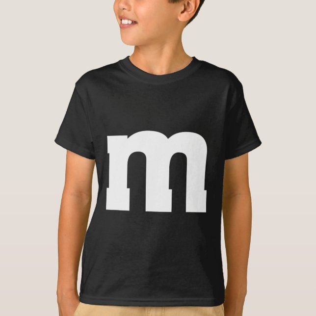Camiseta Letra M Maiúscula Alfabeto (Frente)