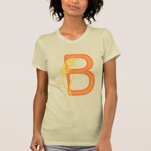 Camiseta Letra maiúscula B monograma floral