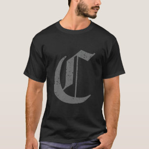 Camiseta Letra maiúscula caligráfica C Grunge