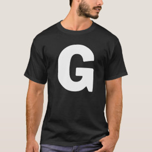 Camiseta Letra Maiúscula G Correspondência Grupo Letras Alf
