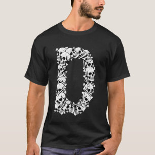 Camiseta Letra Maiúscula Inicial D Roupa Divertida de Hallo